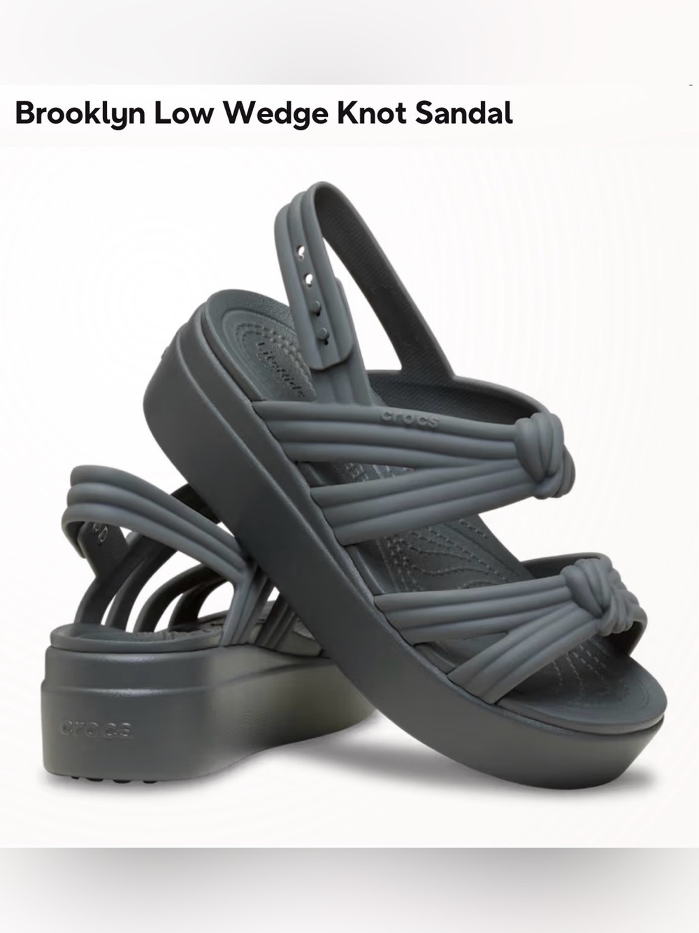 BNWT Brooklyn Low Wedge Knot Sandal-in Carbon Color